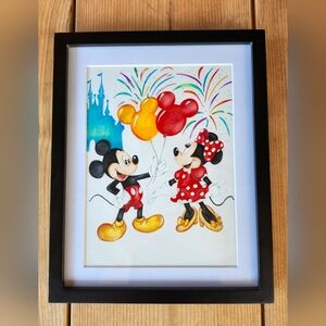 Mickey and Minnie Mouse Original Framed Art